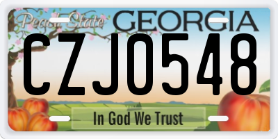 GA license plate CZJ0548