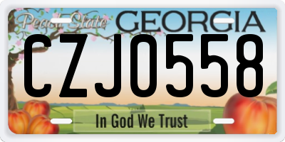 GA license plate CZJ0558
