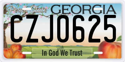 GA license plate CZJ0625