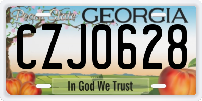 GA license plate CZJ0628