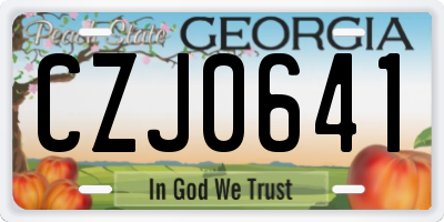 GA license plate CZJ0641