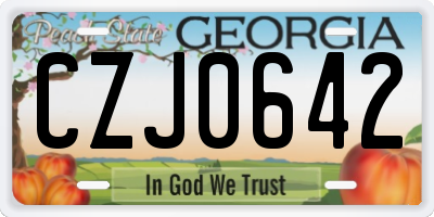 GA license plate CZJ0642