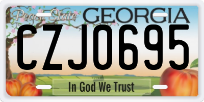 GA license plate CZJ0695