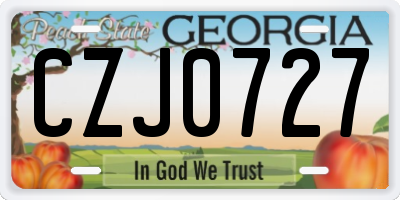 GA license plate CZJ0727