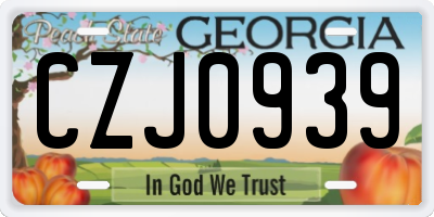 GA license plate CZJ0939
