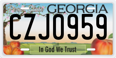 GA license plate CZJ0959