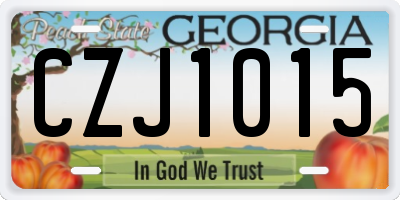GA license plate CZJ1015
