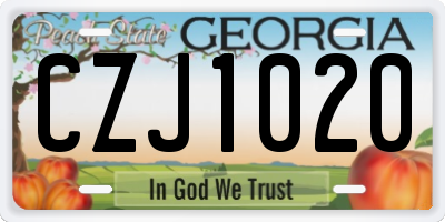 GA license plate CZJ1020