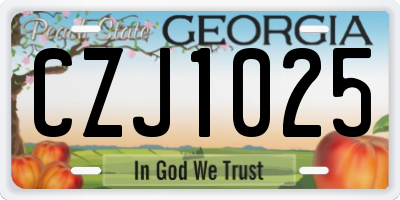 GA license plate CZJ1025
