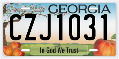 GA license plate CZJ1031