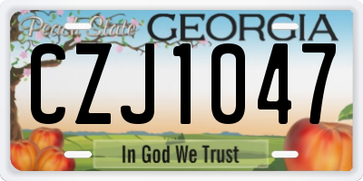 GA license plate CZJ1047