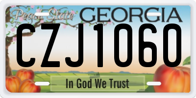 GA license plate CZJ1060