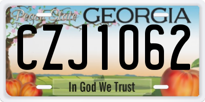 GA license plate CZJ1062