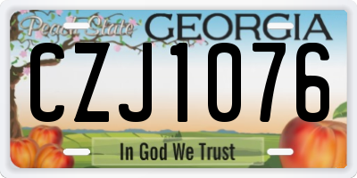 GA license plate CZJ1076