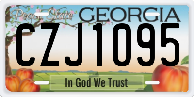 GA license plate CZJ1095