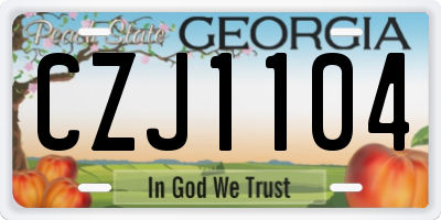 GA license plate CZJ1104