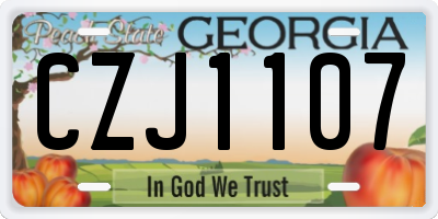 GA license plate CZJ1107