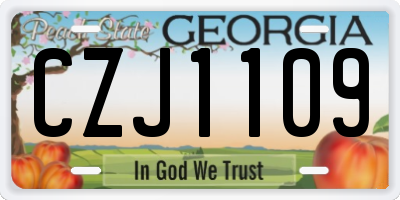 GA license plate CZJ1109
