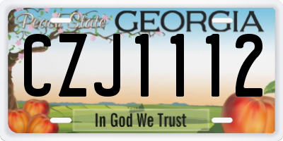 GA license plate CZJ1112