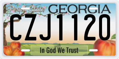 GA license plate CZJ1120