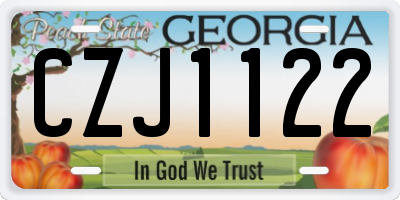 GA license plate CZJ1122