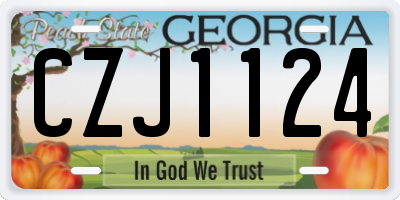 GA license plate CZJ1124