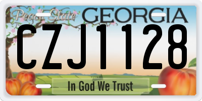 GA license plate CZJ1128