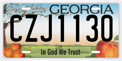 GA license plate CZJ1130