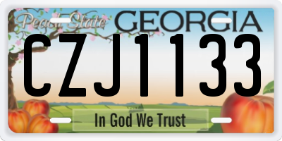 GA license plate CZJ1133