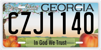 GA license plate CZJ1140