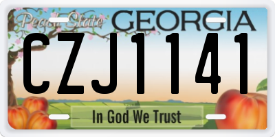 GA license plate CZJ1141