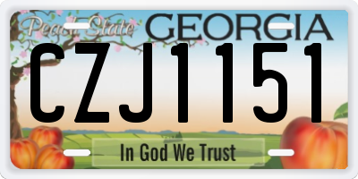 GA license plate CZJ1151
