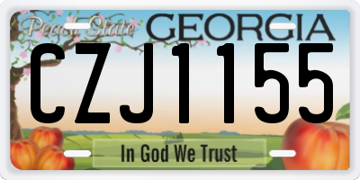 GA license plate CZJ1155