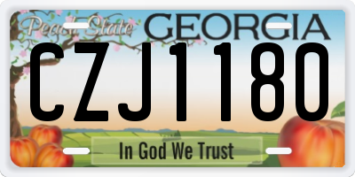 GA license plate CZJ1180