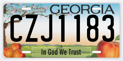 GA license plate CZJ1183