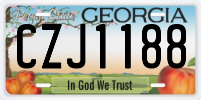 GA license plate CZJ1188