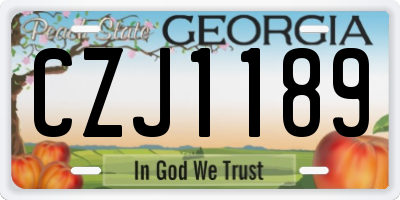 GA license plate CZJ1189