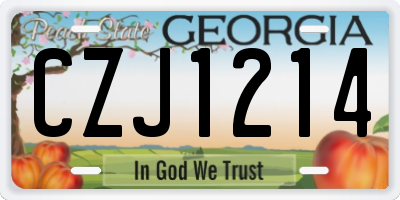 GA license plate CZJ1214