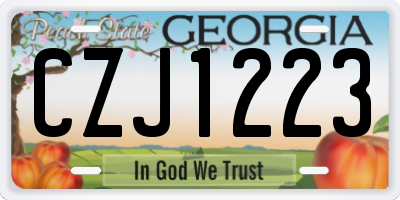GA license plate CZJ1223