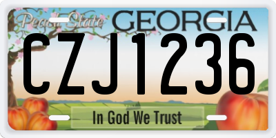 GA license plate CZJ1236