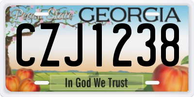 GA license plate CZJ1238