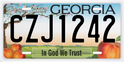 GA license plate CZJ1242