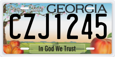 GA license plate CZJ1245