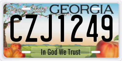 GA license plate CZJ1249