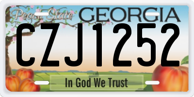 GA license plate CZJ1252