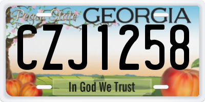 GA license plate CZJ1258