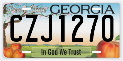 GA license plate CZJ1270