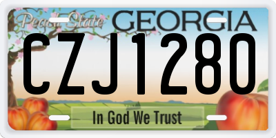 GA license plate CZJ1280