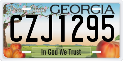 GA license plate CZJ1295