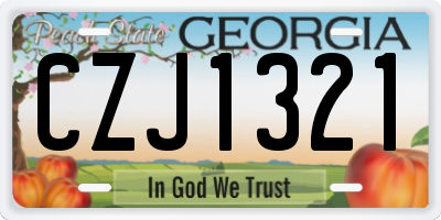 GA license plate CZJ1321